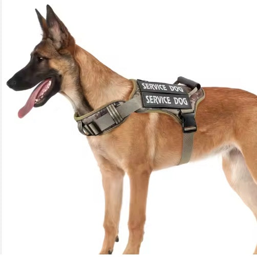 Tactical Service Dog Harness With Control Handle No Pulling Adjustable Reflective Pet Vest Harness Easy Walking Training