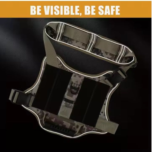 Tactical Service Dog Harness With Control Handle No Pulling Adjustable Reflective Pet Vest Harness Easy Walking Training