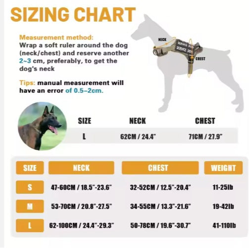 Tactical Service Dog Harness With Control Handle No Pulling Adjustable Reflective Pet Vest Harness Easy Walking Training