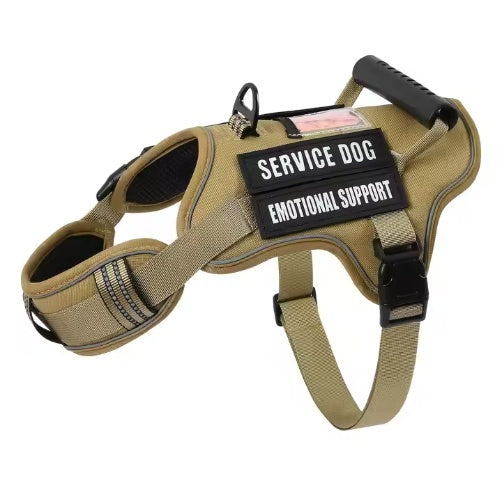 Tactical Service Dog Harness With Control Handle No Pulling Adjustable Reflective Pet Vest Harness Easy Walking Training