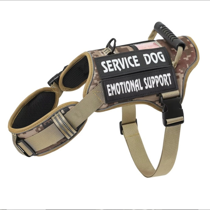Tactical Service Dog Harness With Control Handle No Pulling Adjustable Reflective Pet Vest Harness Easy Walking Training